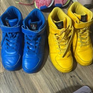 Kids High-Top Sneakers - Blue and Yellow